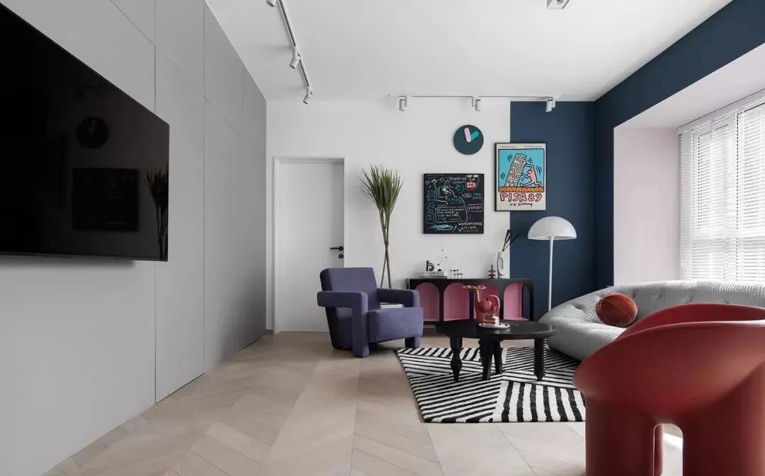 【红杉树装饰】96平米现代混搭风格小户型，摩登时尚的感觉~