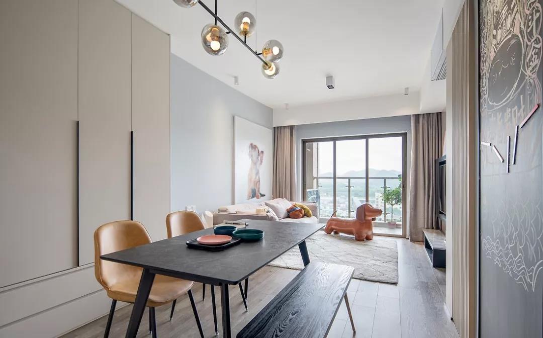 【红杉树装饰】80㎡简约舒适小户型，玄关+餐边柜超赞！