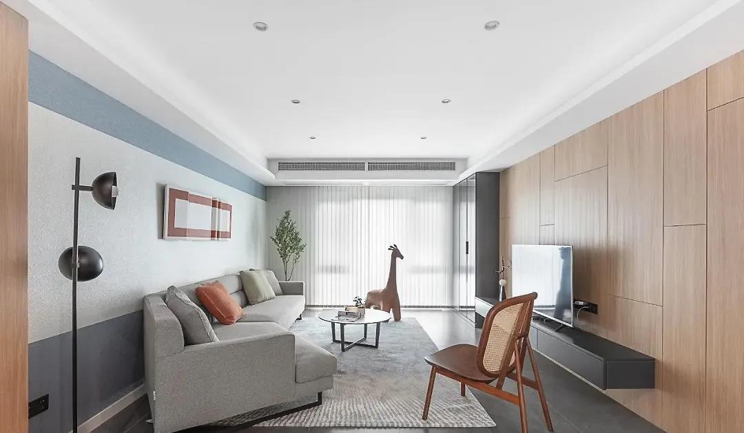 【红杉树装饰】120㎡现代简约风格，电视墙+隐形门绝了