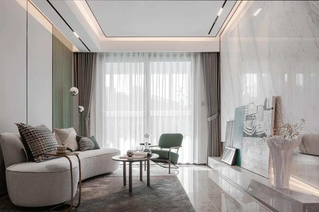 【红杉树装饰】90㎡现代轻奢风格，清爽绿色空间！