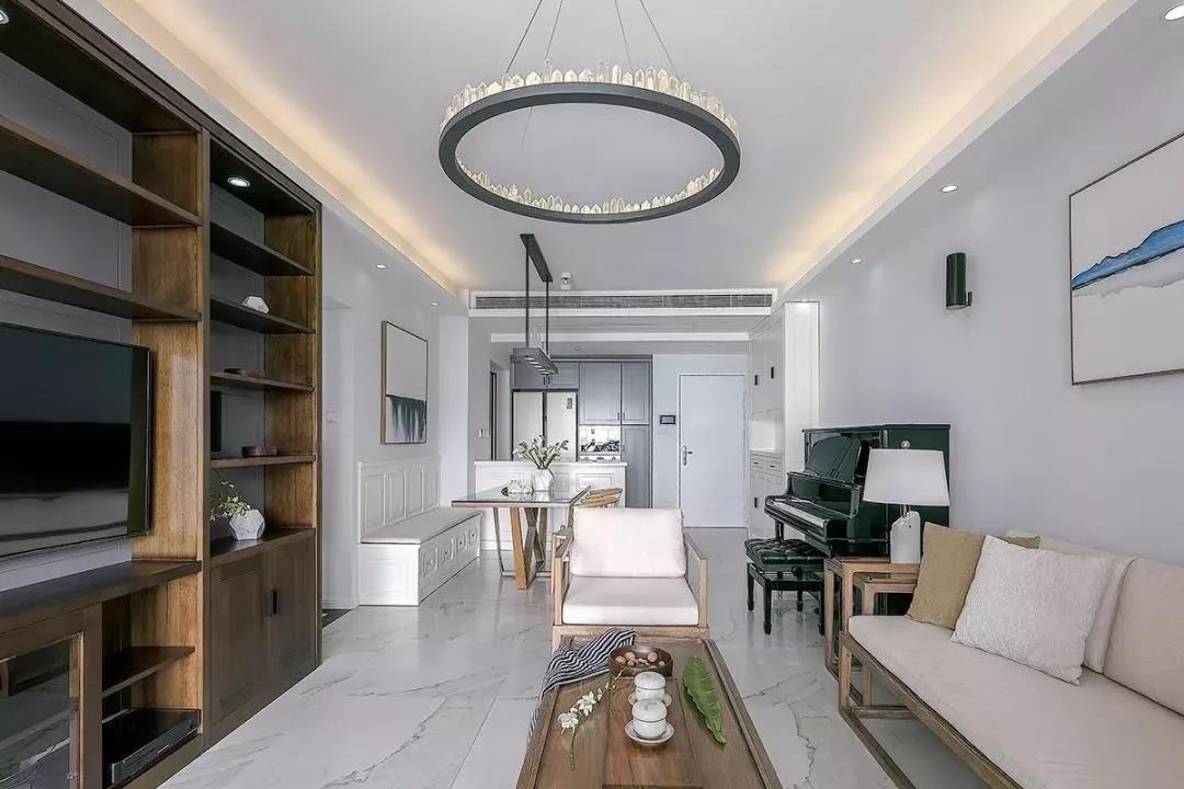 【红杉树装饰】	102㎡现代简约中式，淡雅书香世家