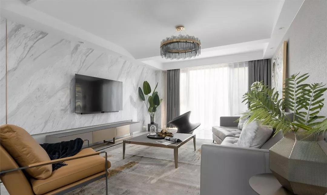 【红杉树装饰】133㎡现代轻奢3室2厅，干练简约又不会过于寡淡！